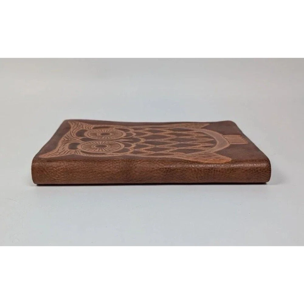Barnes & Noble Italian Leather Owl Journal Notebook Made in Italy Embossed Cover